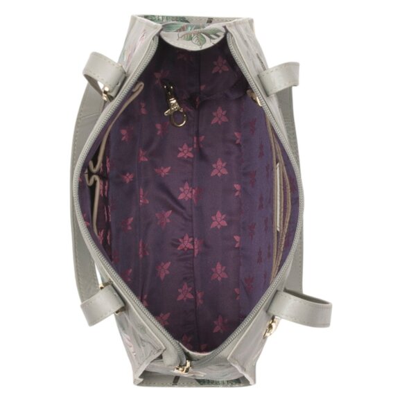 ANUSCHKA Leather Hand Painted Passion Floral Satchel - Picture 3 of 4